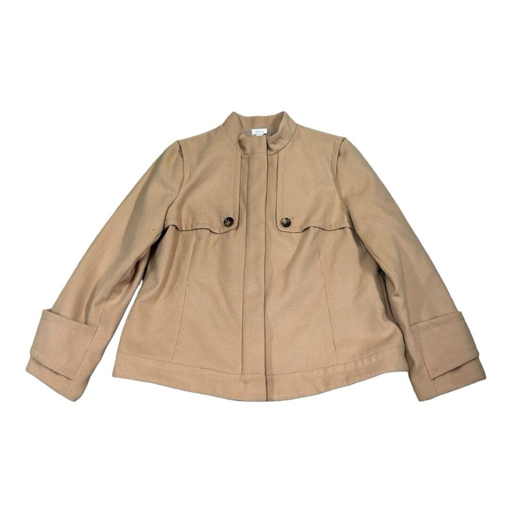 Chicos Winter Waist Casey Jacket Womens 3 (XL/16) Camel Tan‎ Warm Stylish Coat